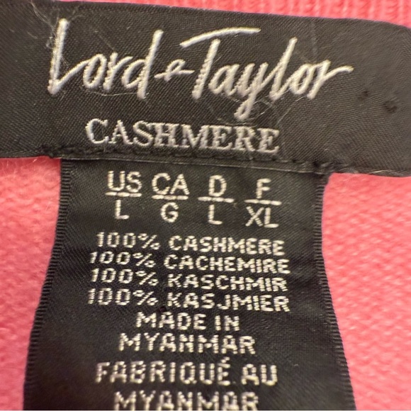 Lord & Taylor Women’s 100% CASHMERE Sweater Pink Scoop Neck Long Sleeves Sz L - Picture 9 of 9